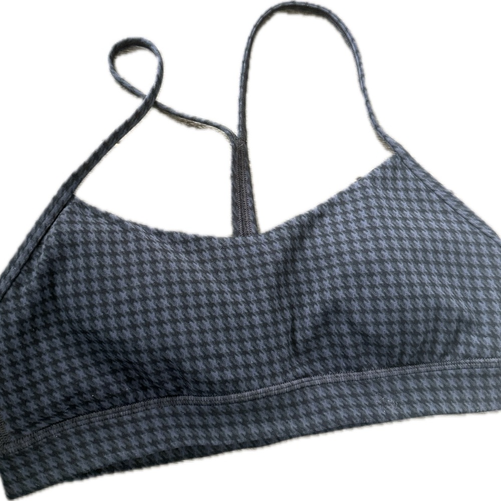 Lululemon Micro blue Houndstooth Flow Y bra